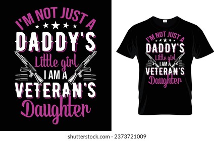 no soy sólo la pequeña de papá, soy la hija de un veterano, diseño de camisetas de día de veteranos