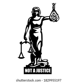 Not a Justice Symbol, black and white color, vector EPS 10
