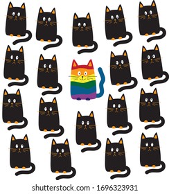 Not like everyone else. Different from others. strange personality. Special other cat.