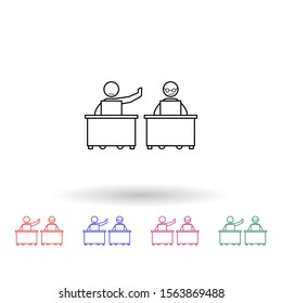 Not to love work colleague multi color icon. Simple thin line, outline vector of colleague and business partners icons for ui and ux, website or mobile application