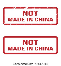 Not Made In China. Grunge Rubber Stamp Set. For Any Background. Vector illustration