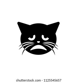 not in the mood cat icon. Element of emotions icon for mobile concept and web apps. Detailed not in the mood cat icon can be used for web and mobile on white background