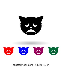 not in the mood cat multi color icon. Elements of cat smile set. Simple icon for websites, web design, mobile app, info graphics