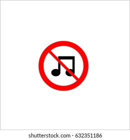 Not Music sign vector