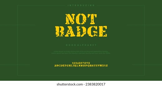 Not Nadge Rought minimalist display font design, alphabet, typeface, letters and numbers, typography.
