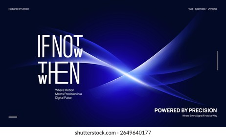 If Not Now When Background - Minimalist Blue Light Beams with Futuristic Motivation Theme