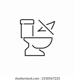 not paper towels in toilet icon sign vector