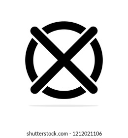 Not pass mark icon. Vector concept illustration for design.