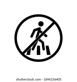 Not for pedestrians outline icon. Symbol, logo illustration for mobile concept and web design.