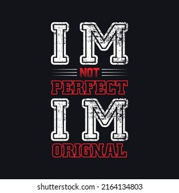 No soy perfecto para enviar un mensaje de texto original: camiseta, afiche, pancarta, cuaderno, tarjeta, diseño de tipografía 