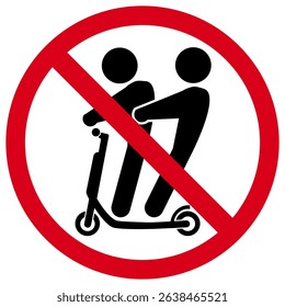 It is not permissible for two people to ride on a scooter. Please Do Not Use Scooter for Two People Sign