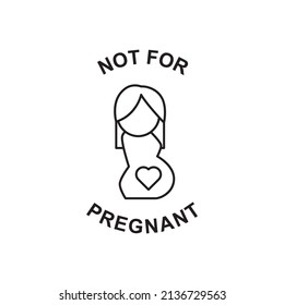 Not for pregnant label icon in black line style icon, style isolated on white background