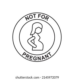 Not for pregnant label icon in black line style icon, style isolated on white background