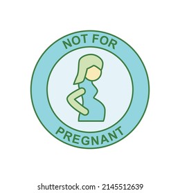 Not for pregnant label icon in color icon, isolated on white background 