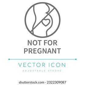 Not For Pregnant Warning Vector Line Icon