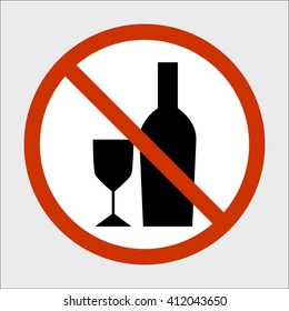 not prohibiting signs of alcohol, no alcohol, prohibitory sign. editable vector image
