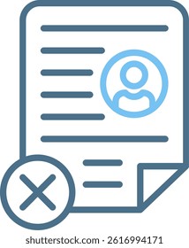 Not Qualified Line Two Colour Icon
