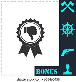 Not recommended award icon flat. Simple vector symbol and bonus icon