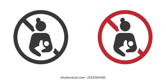 Not recommended for lactating mothers icon. Not good for lactating mothers sign