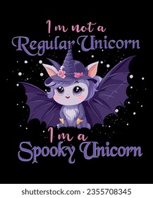 I am not a regular unicorn I am a spooky unicorn t shirt design, halloween t shirt design
