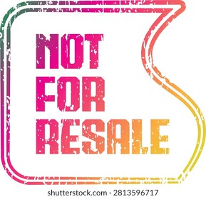 Not for resale rubber stamp icon