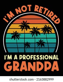 I'm Not Retired I'm A Professional Grandpa Shirt. Funny Fathers Day Retired Grandpa Vintage T-Shirt