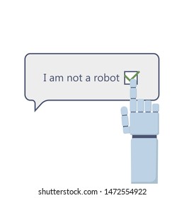 I am not a robot and robot arm, flat