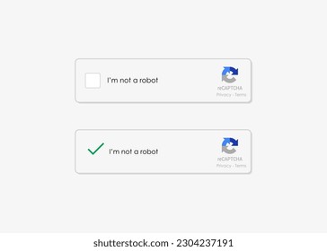 I'm not a robot button. Captcha, I'm not a robot, Web button for website or application.