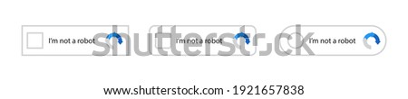 I'm not a robot button set. Website security. Internet safety. Recaptcha, I'm not a robot. Vector web button. Stock vector Illustration for website or application. Internet technology. Vector EPS 10