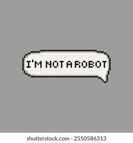 No soy un robot, pixel art diálogo nube