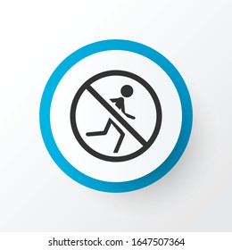 Not running icon symbol. Premium quality isolated caution element in trendy style.