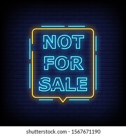 Not For Sale Neon Signs Style Text Vector