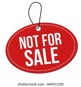 Not for sale red leather label or price tag on white background, vector illustration