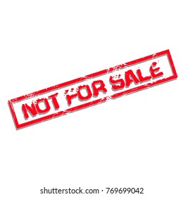 Not for sale. Red rubber stamp on white background. Grunge lettering. Vector illustration.