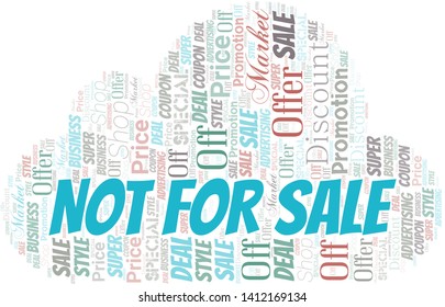 Not For Sale Word Cloud. Wordcloud Made With Text.