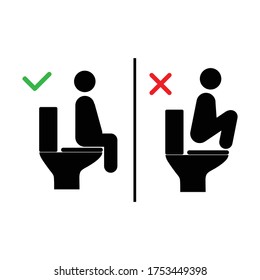 Not Seat Stand On Toilet Seat Stock Vector (Royalty Free) 1753449398 ...