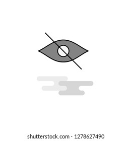 Not seen  Web Icon. Flat Line Filled Gray Icon Vector