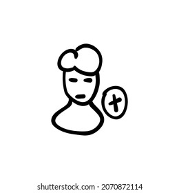 not selected icon in vector. Logotype - Doodle