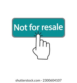 No para vender la clave.La mano presiona el botón para comprar el icono del vector en línea sobre fondo aislado blanco.