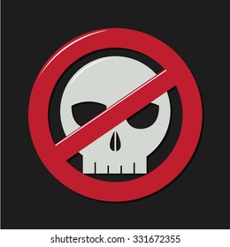 Not sign and skull