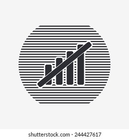Not Signal strength indicators. Flat design style. Made vector illustration
