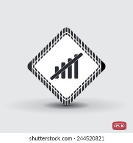 Not Signal strength indicators. Flat design style. Made vector illustration