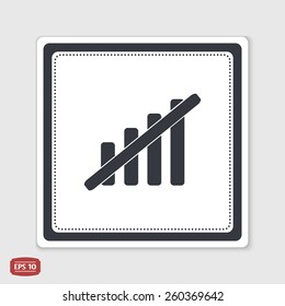 Not Signal strength indicators. Flat design style. Made vector illustration. Emblem or label with shadow.