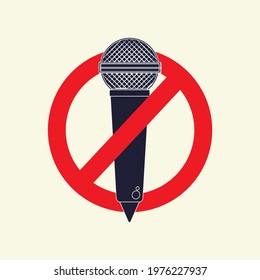 not singing or making loud voices. sign