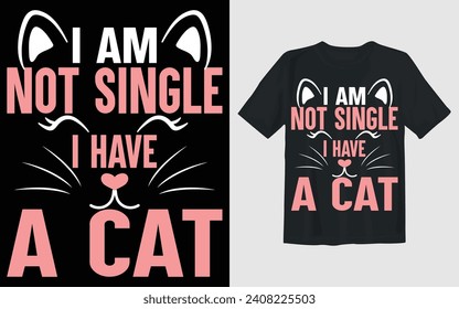 No soy soltero Tengo un diseño de camiseta para el vector del gato