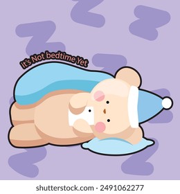 "NOT SLEEPY BEAR" perfect for stickers, merchandise, mascots, clothing embroidery, and apparel designs. This pack offers high-quality, eye-catching characters, easy to use and scalable.