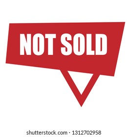 Not sold sign,label. Not sold speech bubble. price drop tag sign,banner