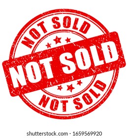 Not sold vector stamp on white background