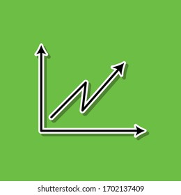 Not stable growth chart line sticker icon. Simple thin line, outline vector of chart and diagram icons for ui and ux, website or mobile application