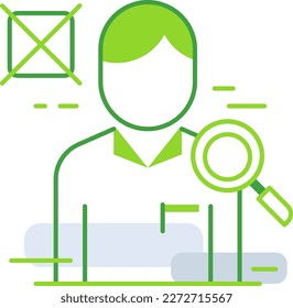 Not suitable candidate business people icon with green outline style. concept, all, save, not, nothing, one, ornament, outlined. Vector Illustration